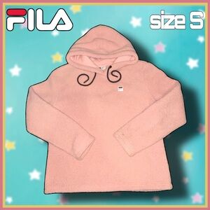 FILA soft fuzzy pink HOODIE size S